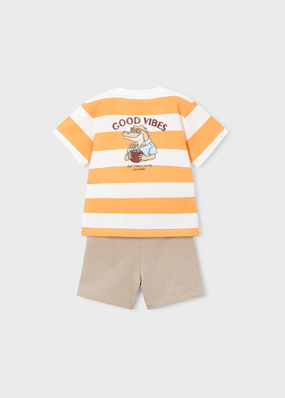 Mayoral Conjunto calças e t-shirt riscas menino