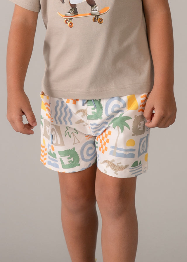 Mayoral Fato banho bermuda estampado menino