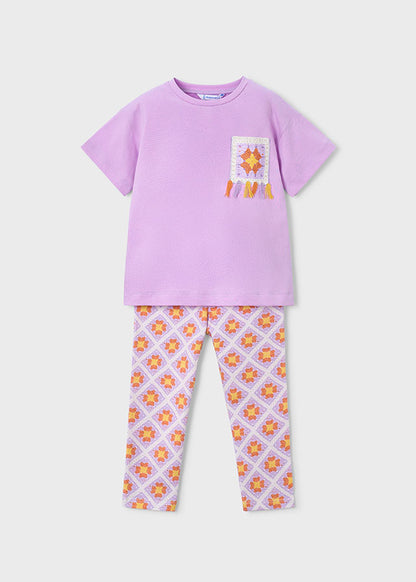 Mayoral Conjunto leggings estampado e t-shirt menina