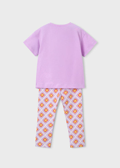 Mayoral Conjunto leggings estampado e t-shirt menina