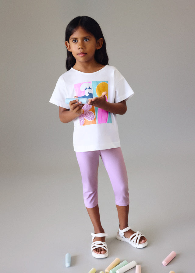 Mayoral Conjunto leggings pirata e t-shirt menina