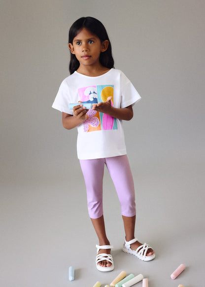Mayoral Conjunto leggings pirata e t-shirt menina
