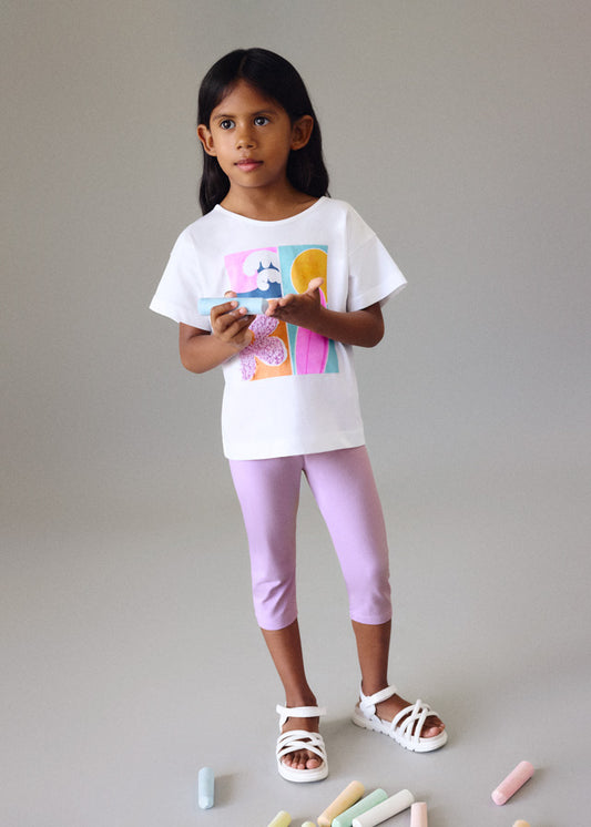 Mayoral Conjunto leggings pirata e t-shirt menina