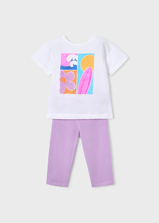 Mayoral Conjunto leggings pirata e t-shirt menina