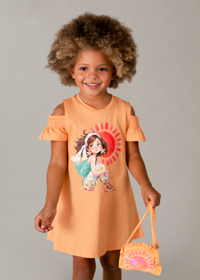 Mayoral Vestido aberturas com bolsa menina