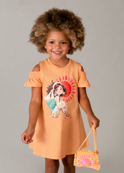 Mayoral Vestido aberturas com bolsa menina