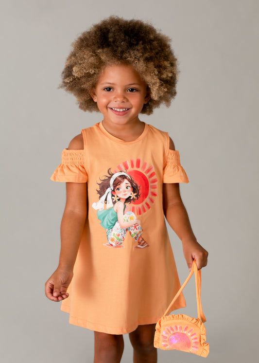 Mayoral Vestido aberturas com bolsa menina