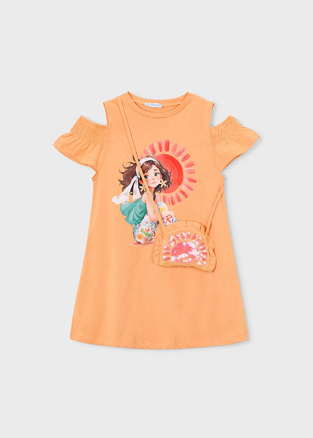 Mayoral Vestido aberturas com bolsa menina