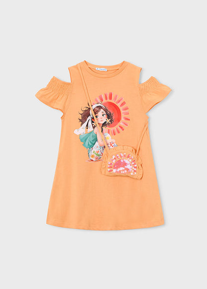 Mayoral Vestido aberturas com bolsa menina