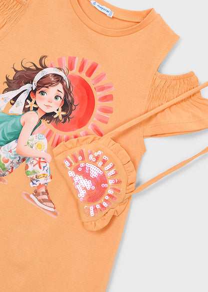 Mayoral Vestido aberturas com bolsa menina