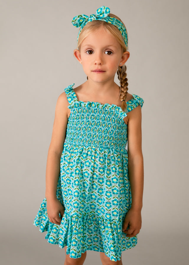 Mayoral Vestido estampado com fita elástica menina