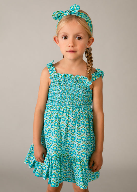 Mayoral Vestido estampado com fita elástica menina
