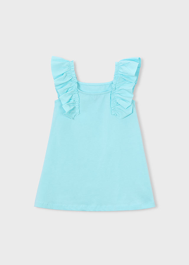 Mayoral Vestido malha folhos menina