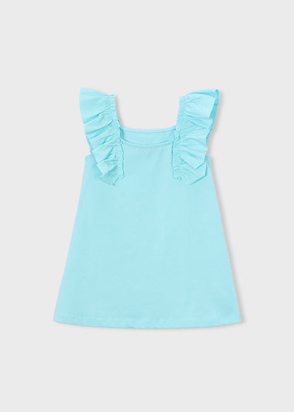 Mayoral Vestido malha folhos menina