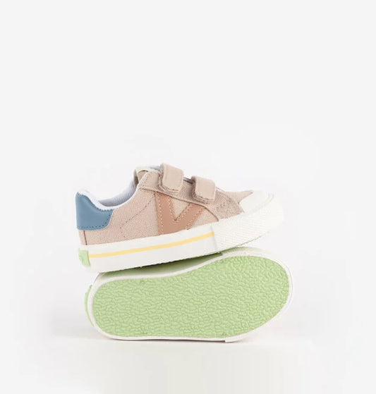 Ténis Victoria lona com velcro Beige