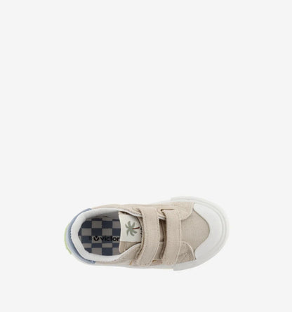 Ténis Victoria lona com velcro Beige